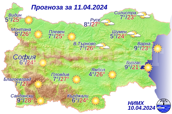 Днес ни очаква слънчево и топло време