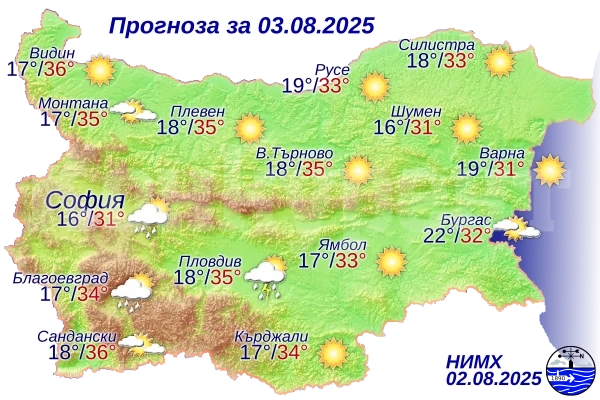 В неделя времето ще е предимно слънчево
