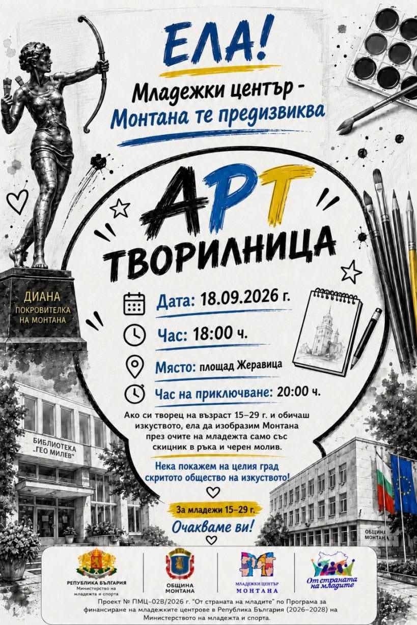 Младежки център – Монтана кани младежи да нарисуват „скритото изкуство“ на града