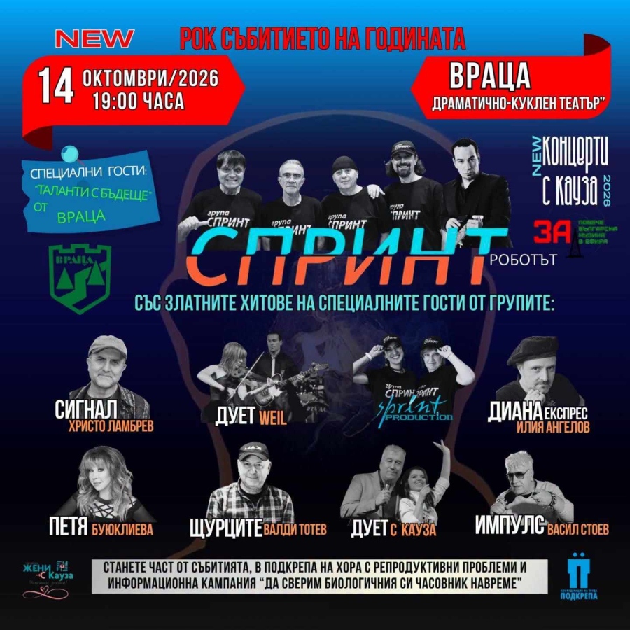  45 години рок история: „СПРИНТ“ и приятели на голямата сцена във Враца