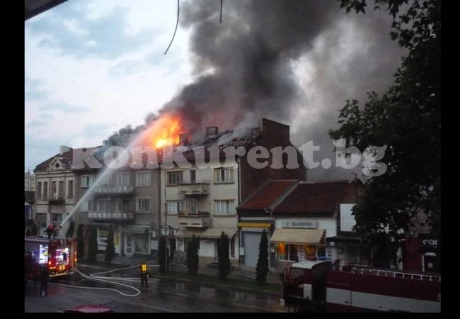 Пожар вилня призори в центъра на Монтана