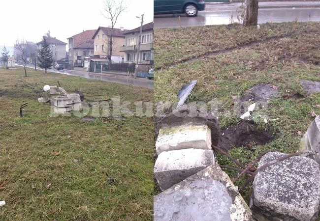 Екшън! Шофьор прелетя през алеята в Мездра, обърна се по таван (СНИМКИ)