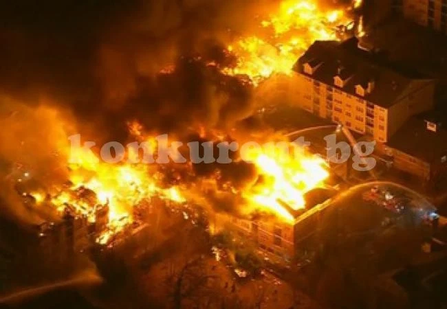 ВИДЕО Голям пожар погълна луксозен комплекс