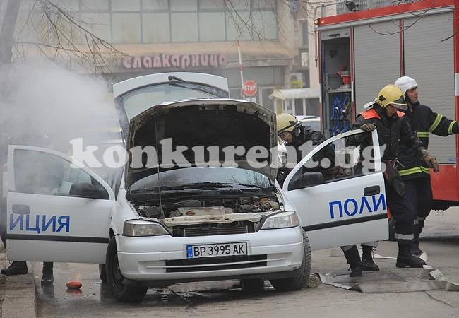 Първо в „Конкурент“: Запалиха патрулката на Хайредин