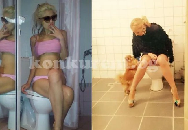 Нова мода сред чалга певиците: Селфи върху тоалетна чиния