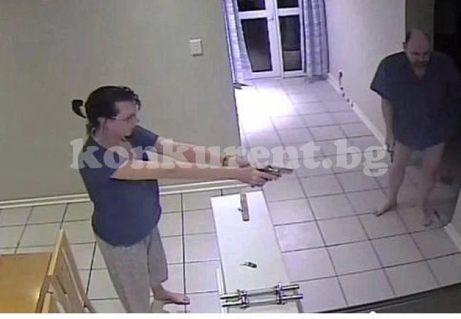 Жена стреля по мъже, влезли в дома й да крадат (ВИДЕО)