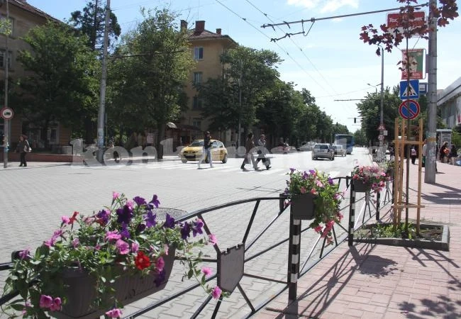 Украсиха бул. „Демокрация“ във Враца със саксии