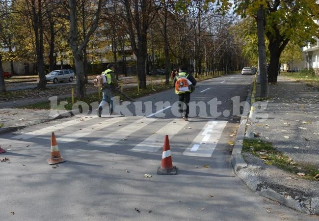 Подновяват пътната маркировка във Враца