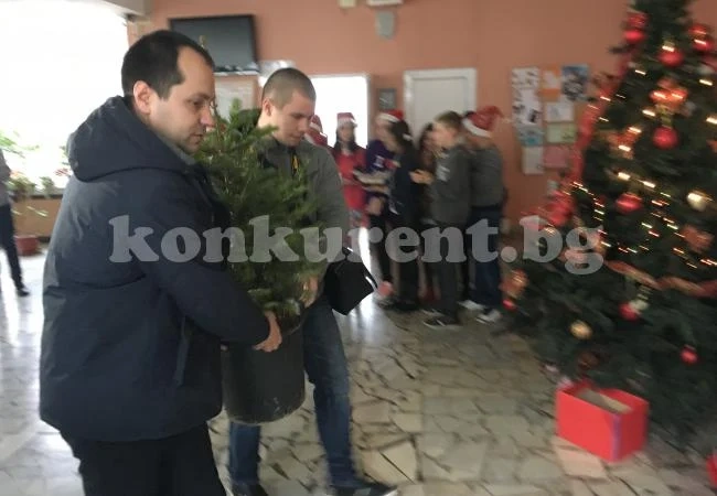 Кметът на Враца подари елха на учениците от езиковата гимназия