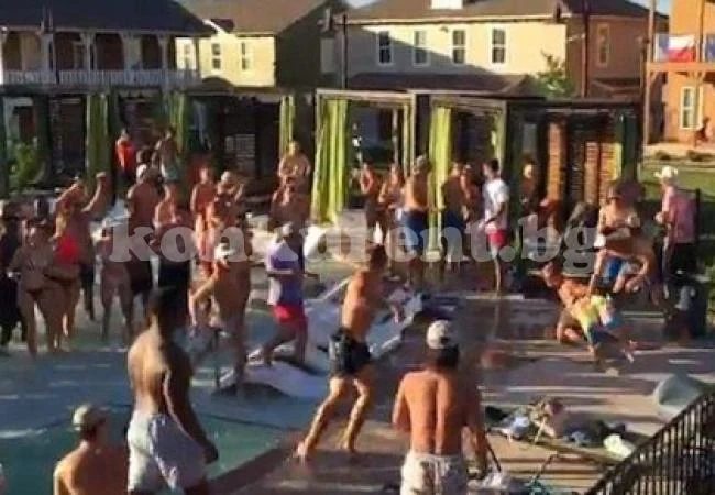 Мъже си спретнаха масов бой около басейн по време на парти /СНИМКИ 18+/