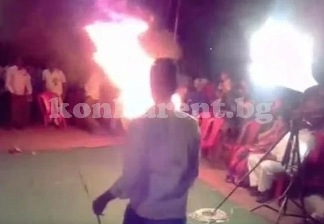 Ужасяващо ВИДЕО, мъж се самозапали на парти, причината ще ви смае (18+)