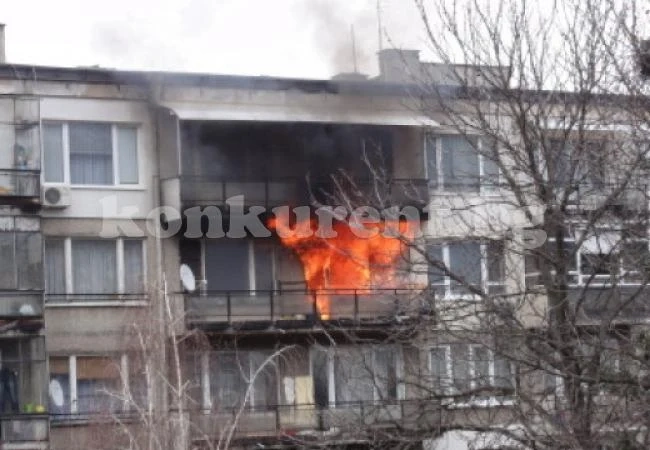 Баба пострада при пожар
