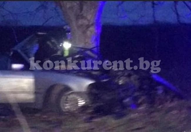 Кола се заби в дърво, има пострадали