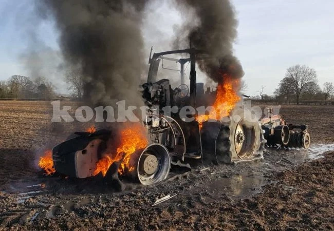 Горя трактор във Видин