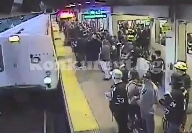 Запечатаха на ВИДЕО невероятното спасяване на мъж, който падна под влак