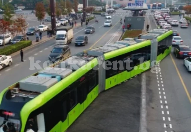 Нов уникален влак без релси създадоха в Китай