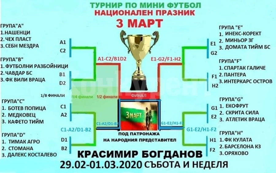 24 формации се пускат за трофея на турнира „3 март“