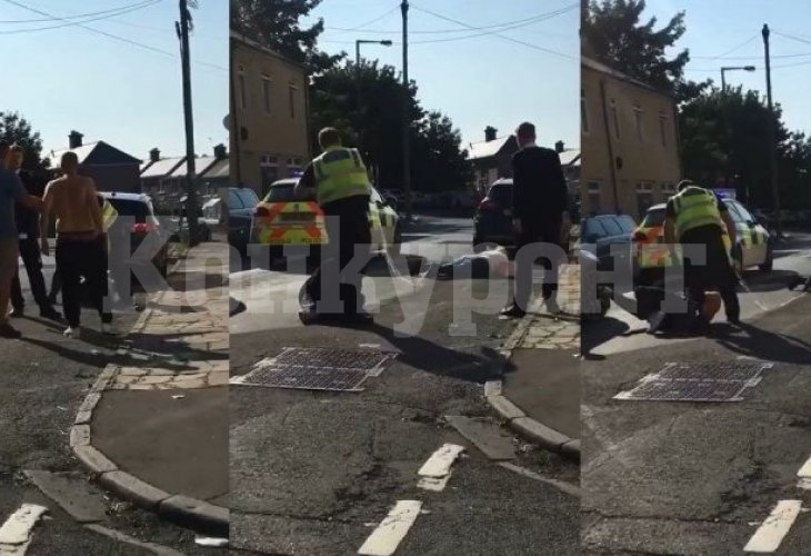 Брутално ВИДЕО: Британски полицай усмирява протестираща двойка на улицата