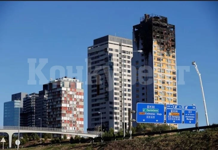 Огнен ад в многоетажен блок в Мадрид СНИМКИ