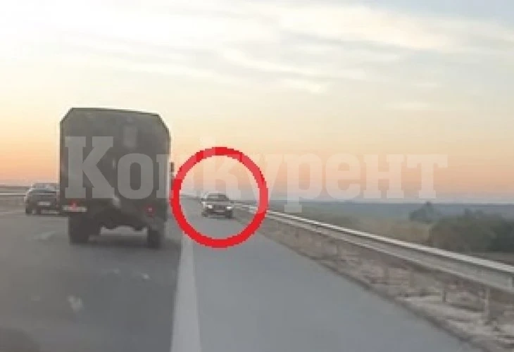 Екшън с шофьор и колона военни машини на АМ „Марица“ ВИДЕО