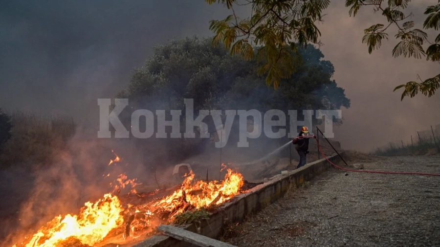 Пожарът край Атина се разраства, хората се евакуират