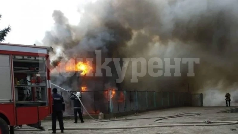 Огнена стихия опожари складово хале във Видинско