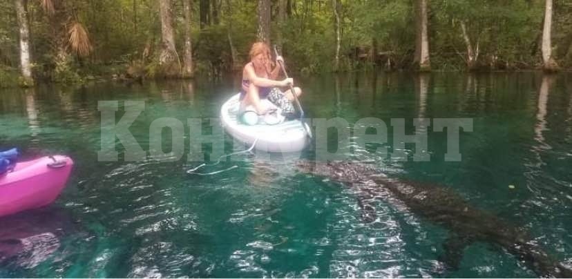 Огромно чудовище тръгна към туристка във водата, а тя направи нещо шокиращо СНИМКИ