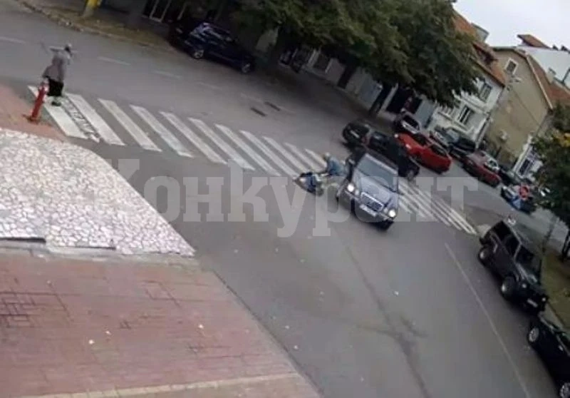 ВИДЕО как „Мерцедес“ блъска жена на пешеходна пътека потресе врачани