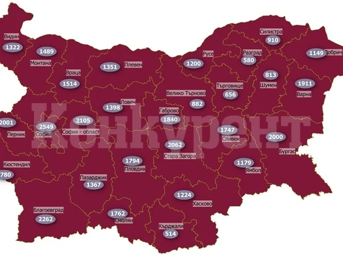 Притеснително! Цяла България е в тъмночервената зона на COVID