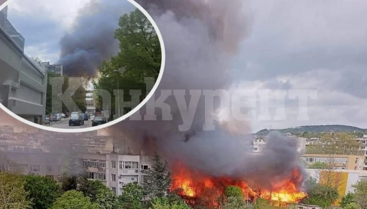 ОГНЕН АД: Огромен пожар в района на гимназия, пожарникарите на крак СНИМКИ