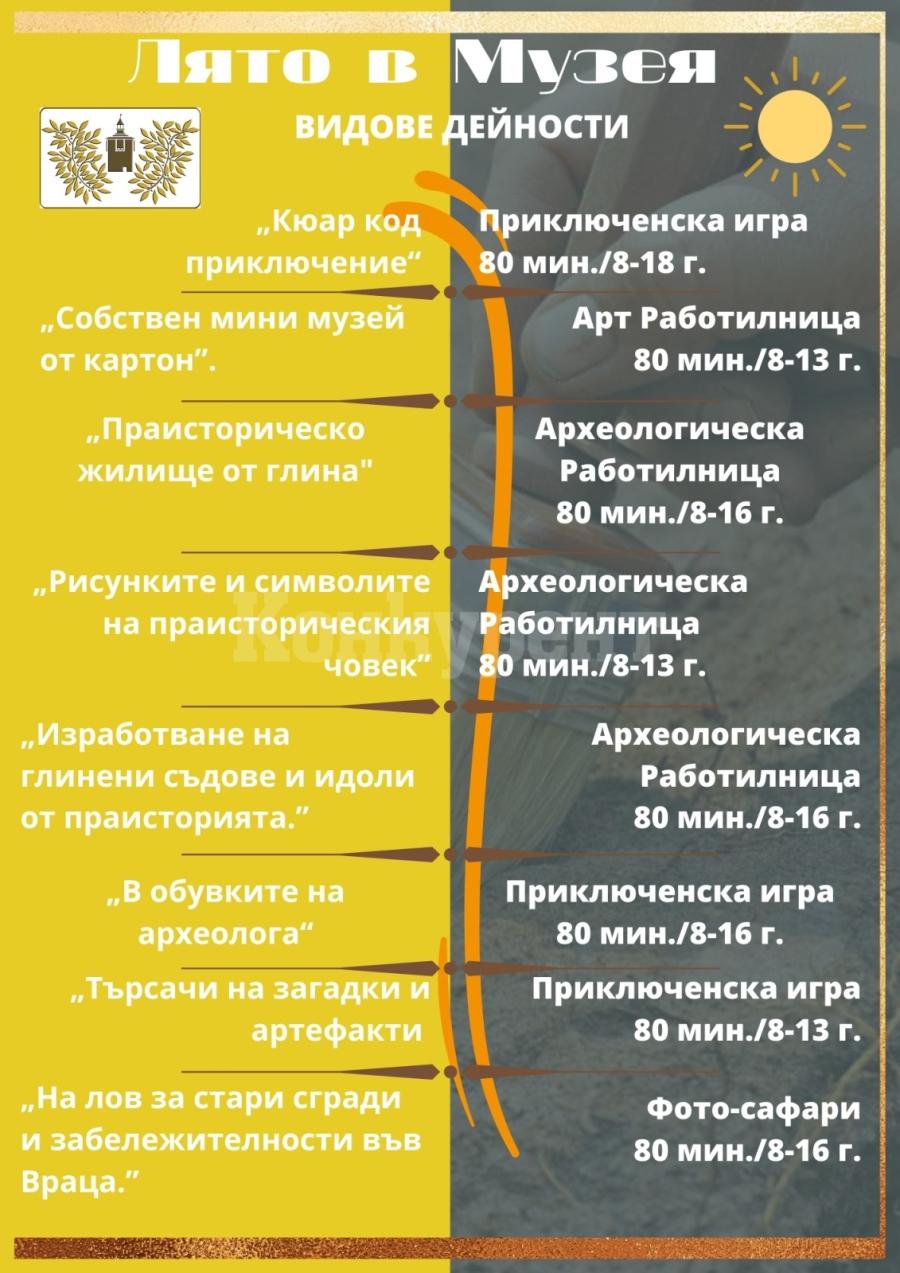 Врачанският музей организира летни занимания за деца : Konkurent.bg