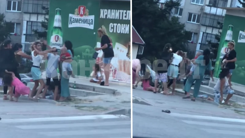Женско меле във Варна: Коси се дърпат, деца пищят 