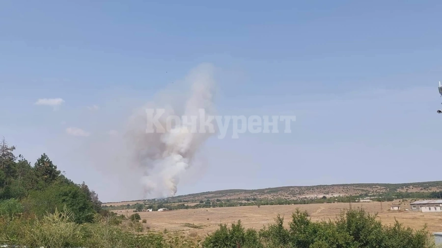 Голям пожар край Враца, гори птицекомбината край Мраморен СНИМКИ