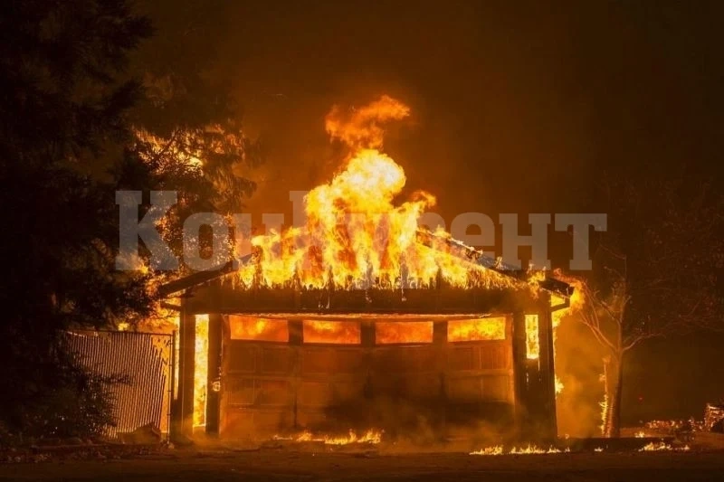 Пожар погълна стопанска постройка, животните оцелели