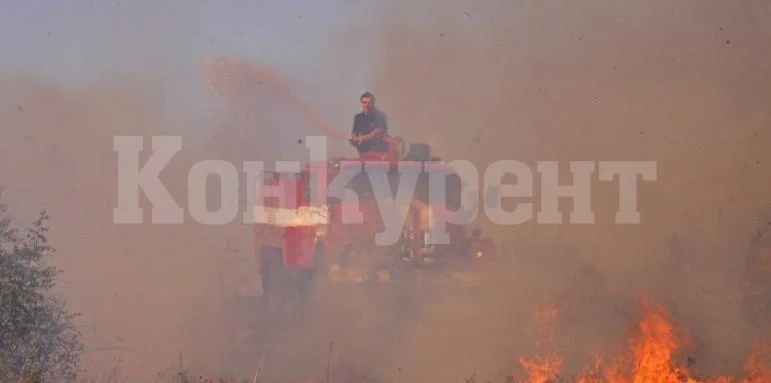 Товарен автомобил пламна в движение на път във Видинско