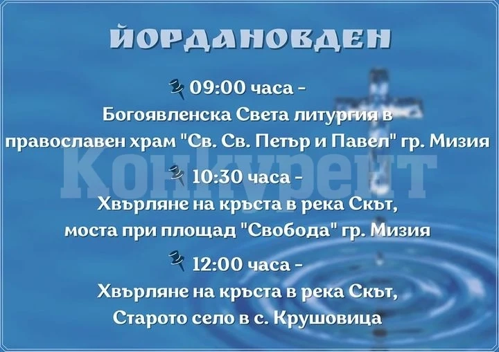 Ето как Мизия ще отбележи Богоявление