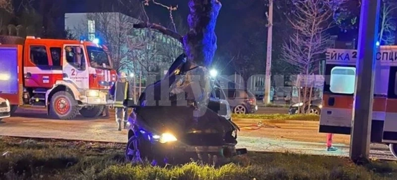 Кола се блъсна в дърво, шофьорът е в кома