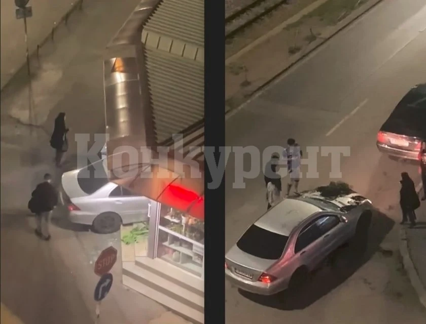 Автомобил се вряза в цветарски магазин