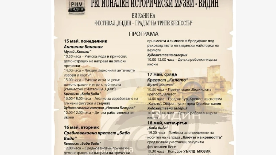 Видин показва трите си крепости