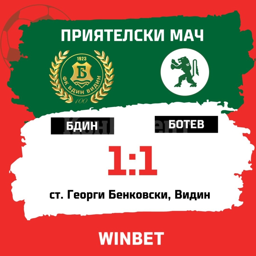 Ботев /Вр/ записа равенство във Видин
