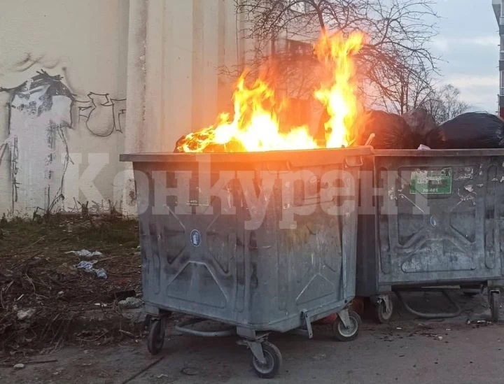 Контейнер изгоря при пожар във Видин