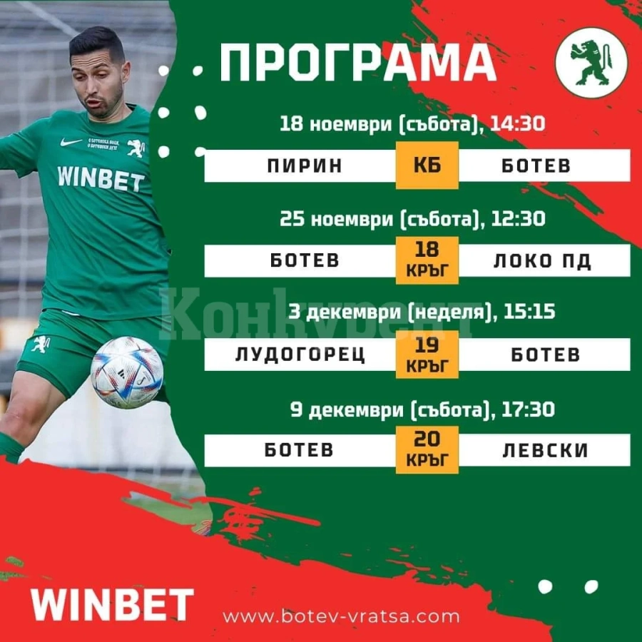 Мечтан завършек на годината за Ботев - вижте програмата
