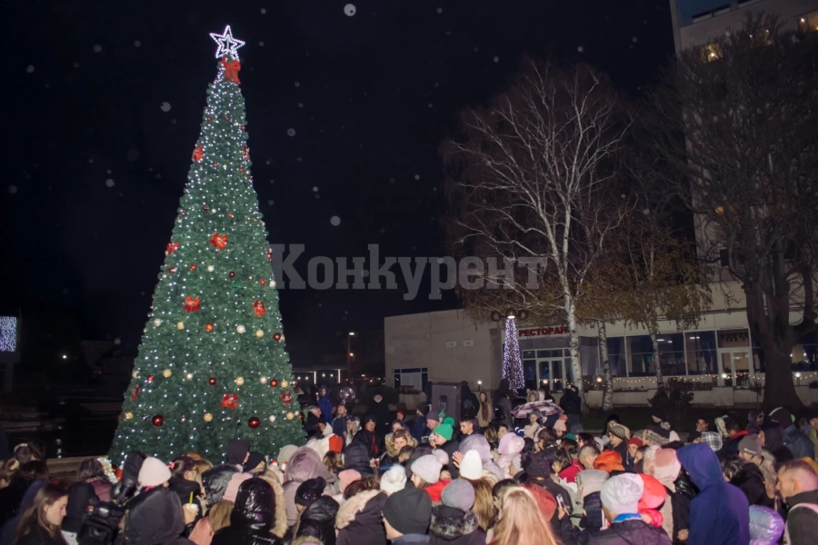 Нова коледна елха красѝ централния градски площад в Мездра СНИМКИ