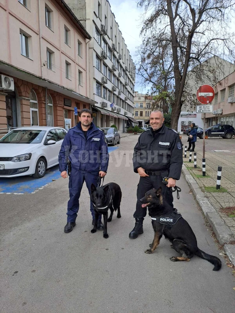 Полицаи с кучета следят за реда във Видин СНИМКИ