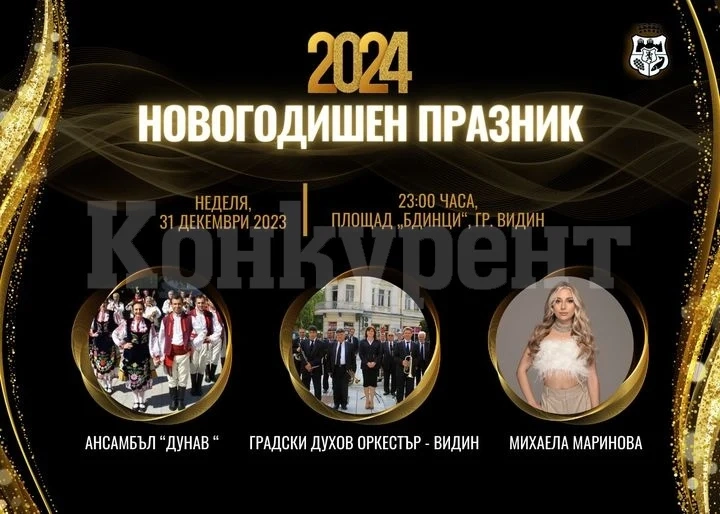 Вижте празничната програма в новогодишната нощ във Видин