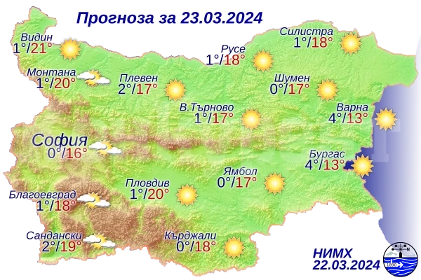 Очаква ни предимно слънчево време днес