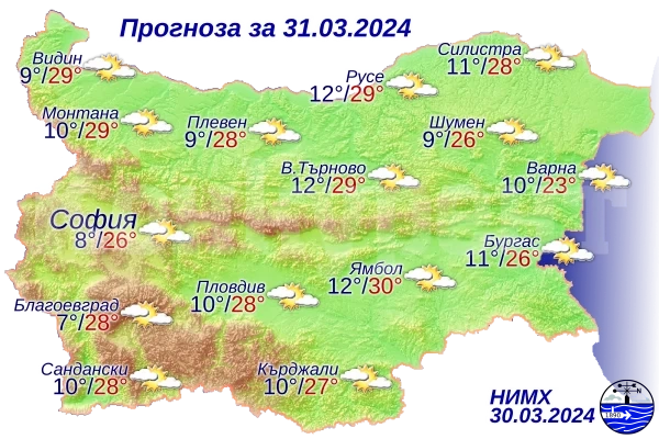 Ето какво ще бъде времето днес
