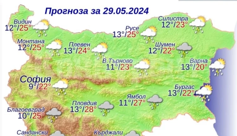 Вижте какво време ни очаква днес