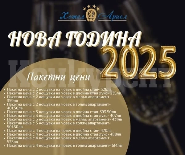 Нова година в хотелски комплекс ,,Ариел‘‘ със страхотна програма и талантливи изпълнители