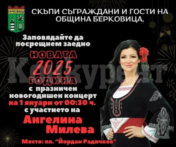 Заповядайте на празничния новогодишен концерт в Берковица